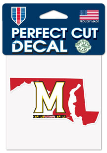 Maryland Terrapins 4x4 State Shape Auto Decal - Red