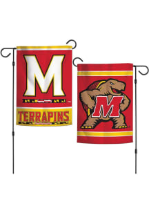 Maryland Terrapins Logo Stripe Garden Flag - Red