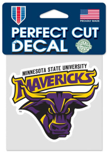 Minnesota State Mankato Mavericks 4x4 Design Auto Decal - Purple