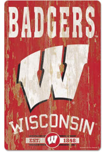 Wisconsin Badgers 11x17 Established Sign - Cardinal