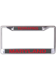 Maryland Terrapins Chrome Carbon Color Insert License Plate Frame - Silver
