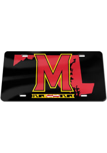 Maryland Terrapins Red Color Logo with Black Background Acrylic Car Accessory License Plate