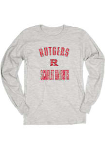 Blue 84 Rutgers Scarlet Knights Grey No. 1 Graphic Tamarac Long Sleeve T Shirt
