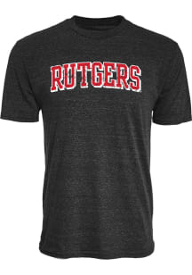 Blue 84 Rutgers Scarlet Knights Black Blockbusted Triblend Short Sleeve Fashion T Shirt