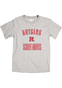 Blue 84 Rutgers Scarlet Knights Grey No. 1 Graphic Tamarac Short Sleeve T Shirt