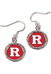 Rutgers Scarlet Knights Hammered Dangle Womens Earrings