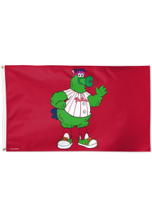 Philadelphia Phillies Phanatic 3x5 Silk Screen Grommet Flag - Red