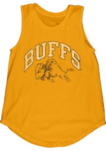 Colorado Buffaloes Womens Gold Muscle Tank Top