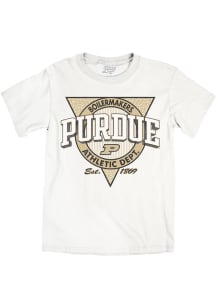 Blue 84 Purdue Boilermakers White Triblock Short Sleeve T Shirt