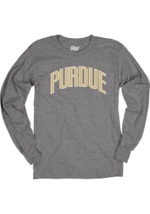 Blue 84 Purdue Boilermakers Charcoal Arch Name Long Sleeve T Shirt