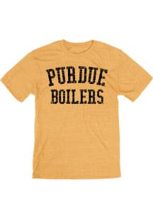 Blue 84 Purdue Boilermakers Gold Arch Name Short Sleeve Fashion T Shirt
