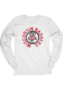 Blue 84 Wisconsin Badgers White Circle Name and Mascot Long Sleeve T Shirt