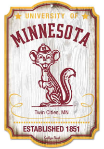 Minnesota Golden Gophers 11x17 Retro Wood Sign - Maroon