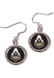 Purdue Boilermakers Hammered Dangler Womens Earrings