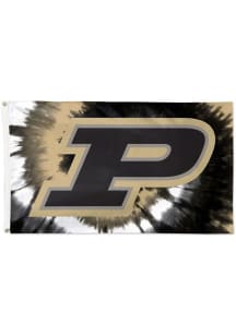 Purdue Boilermakers Tie Dye Silk Screen Grommet Flag - Black