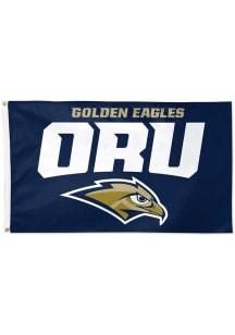 Oral Roberts Golden Eagles Basic Logo Silk Screen Grommet Flag - Navy Blue