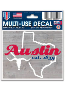 Austin State Shape 3x4 Auto Decal - Red