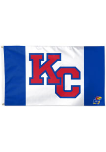Kansas Jayhawks Deluxe 3x5 Silk Screen Grommet Flag - Blue