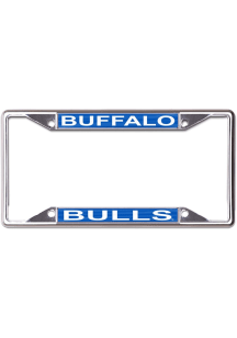 Buffalo Bulls Metallic Inlaid License Plate Frame - Silver