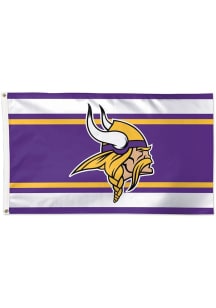 Minnesota Vikings Horizontal Stripes Silk Screen Grommet Flag - Purple
