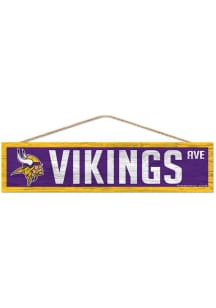 Minnesota Vikings 4x17in Wood Ave Sign - Purple