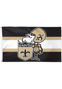 New Orleans Saints Retro 3x5 Silk Screen Grommet Flag - Black
