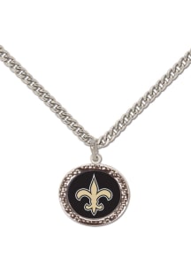 New Orleans Saints Hammered Logo Womens Necklace