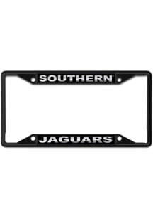 Southern University Jaguars silver on black License Plate Frame - Blue