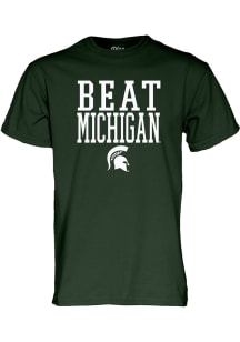 Blue 84 Michigan State Spartans Green Football Football Beat Michigan Short Sleeve T Shirt
