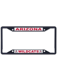 Arizona Wildcats Black and Silver Metallic License Plate Frame - Black
