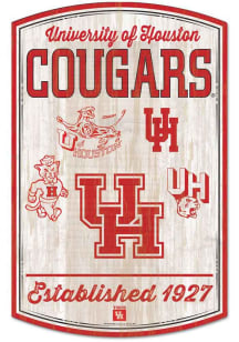 Houston Cougars 11x17 Vault Sign - Red