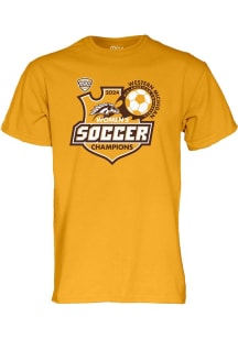 Blue 84 Western Michigan Broncos Gold 2024 MAC Womens Soccer Champions Short Sleeve T Shirt