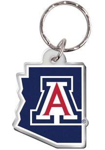 Arizona Wildcats State Shape Keychain - Cardinal