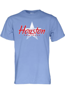 Houston Cougars Flat Name Litter Back Short Sleeve T Shirt - Houston Blue