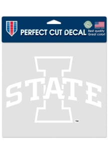 Iowa State Cyclones 8x8 White Auto Decal - Red