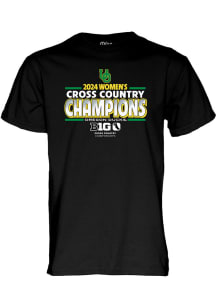 Blue 84 Oregon Ducks Black 2024 Big Ten Womens Cross Country Champs Short Sleeve T Shirt
