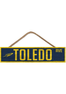Toledo Rockets 4x17 Wood Ave Sign - Blue