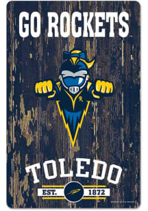 Toledo Rockets Team Established 11X17 Wood Sign - Blue
