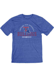 Blue 84 Louisiana Tech Bulldogs Blue Triblend Arch State Short Sleeve Fashion T Shirt