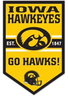 Iowa Hawkeyes Wooden Chevron Banner Sign - Black