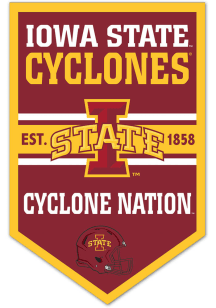 Iowa State Cyclones Wooden Chevron Banner Sign - Cardinal