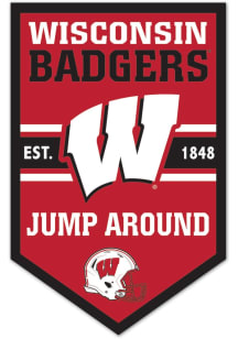 Wisconsin Badgers Wooden Chevron Banner Sign - Cardinal