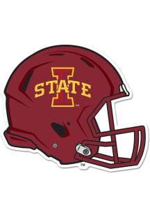 Iowa State Cyclones Wooden Helmet Sign - Cardinal