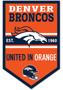 Denver Broncos Wooden Chevron Banner Sign - Navy Blue