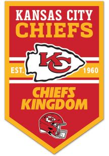 Kansas City Chiefs Wooden Chevron Banner Sign - Red
