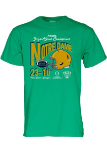 Blue 84 Notre Dame Fighting Irish Kelly Green 2025 Sugar Bowl Champions Football Score Short Sleev..