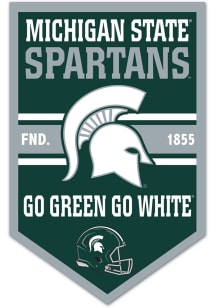 Michigan State Spartans Wooden Chevron Banner Sign - Green