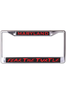 Maryland Terrapins Metallic Slogan Printed License Plate Frame - Red