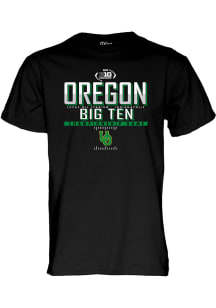 Blue 84 Oregon Ducks Black 2024 Big Ten Football Championship Schedule Short Sleeve T Shirt