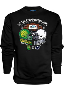 Blue 84 Big Ten Mens Black 2024 Big Ten Football Championship Stadium Long Sleeve Crew Sweatshirt